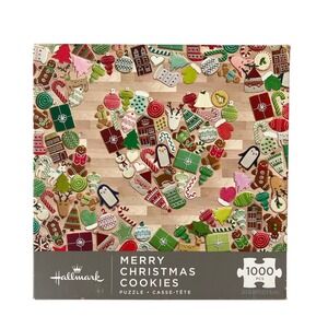 Hallmark Merry Christmas Cookies 1000 Piece Jigsaw Puzzle Holiday Decor Complete